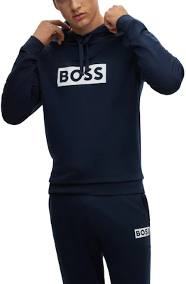 HUGO BOSS 徽標印花長袖運動衫 深藍色 50485957-403 Shop HUGO BOSS 徽標印花長袖運動衫 深藍色 50485957-403