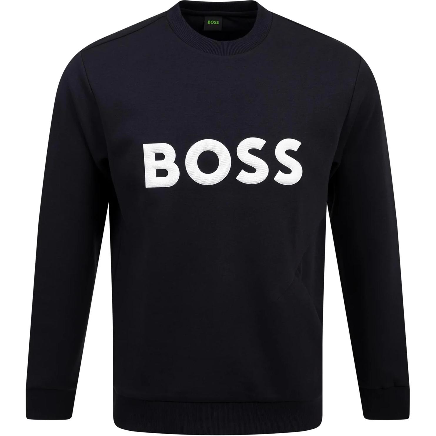 HUGO BOSS Logo Print Navy Blue Crewneck Sweatshirt Men’s Long Sleeve 50510350-402