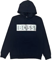 HUGO BOSS Logo Print Navy Blue Hoodie Casual Long Sleeve Sweater 50488927-410 HUGO BOSS Logo Print Navy Blue Hoodie Casual Long Sleeve Sweater 50488927-410