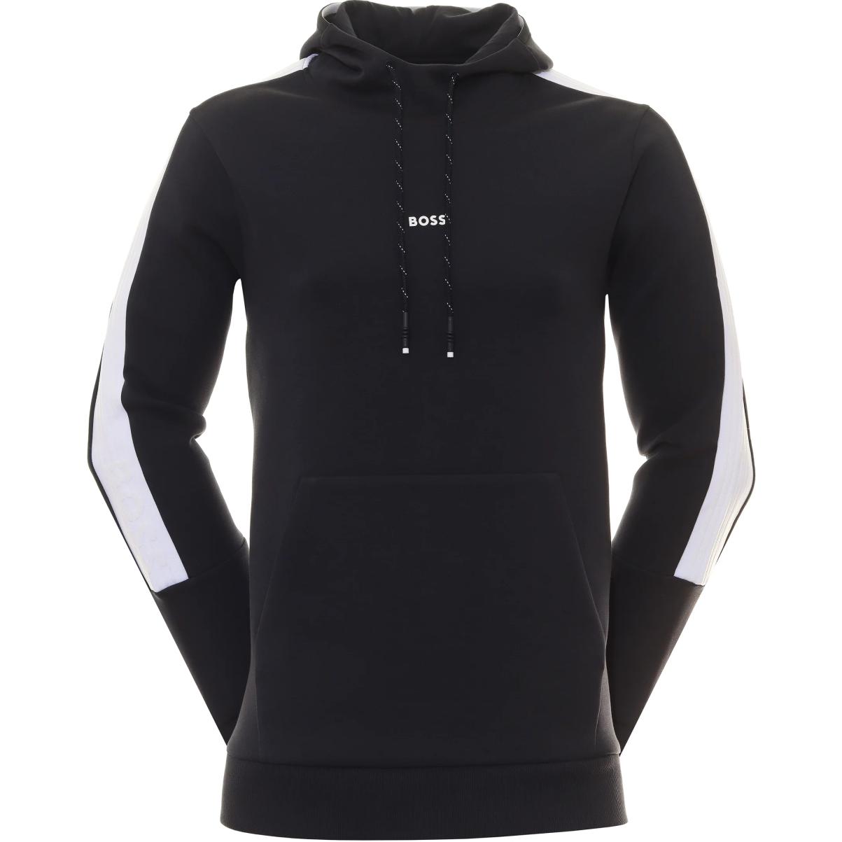 HUGO BOSS Logo Print Navy Hoodie - Slim Fit Pullover 50493503-402