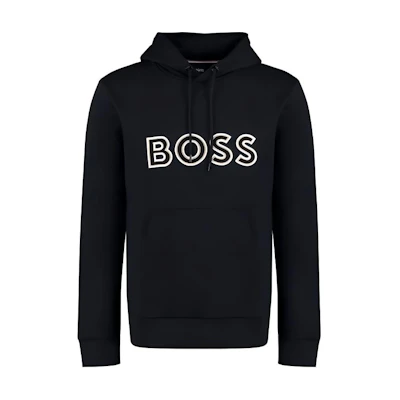 HUGO BOSS Logo Print Pullover Hoodie Black Long Sleeve 50476769-002
