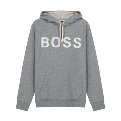 HUGO BOSS Logo Print Pullover Hoodie Grey 50462542041SILVER