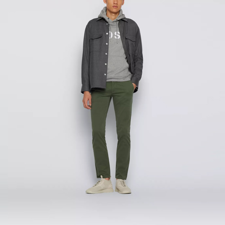 HUGO BOSS Logo Print Pullover Hoodie Grey 50462542041SILVER 圖 4