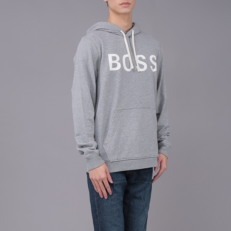 HUGO BOSS Logo Print Pullover Hoodie Grey 50462542041SILVER 圖 6