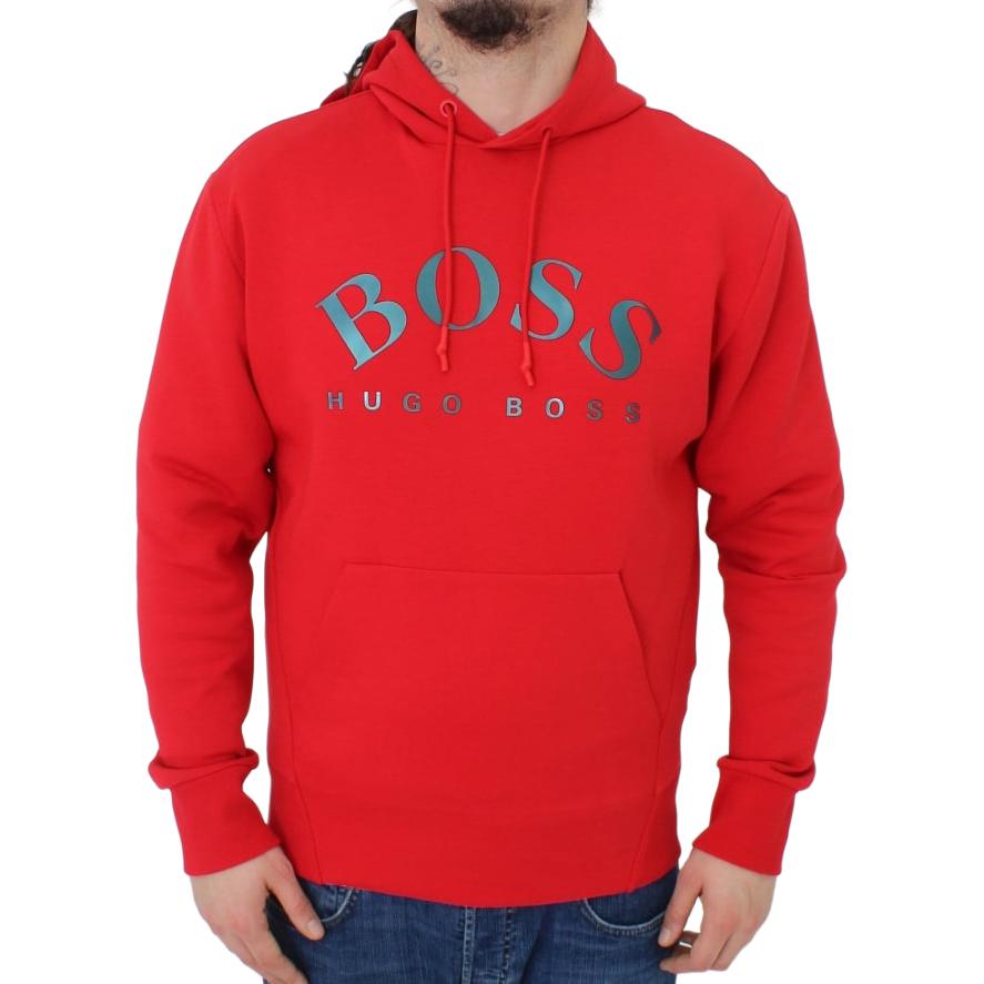 HUGO BOSS Logo Print Red Hoodie for Men 50379464-610