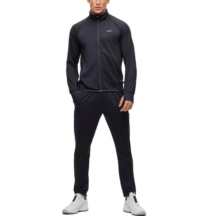 Lookbook ヒューゴボス ロゴプリント スタンドカラー ジップジャケット ダークブルー 50494551-402