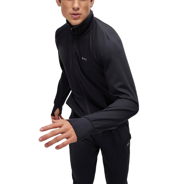 Purchase ヒューゴボス ロゴプリント スタンドカラー ジップジャケット ダークブルー 50494551-402