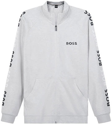 HUGO BOSS 徽標印花拉鍊休閒夾克 淺灰色 50474923-104 Buy HUGO BOSS 徽標印花拉鍊休閒夾克 淺灰色 50474923-104