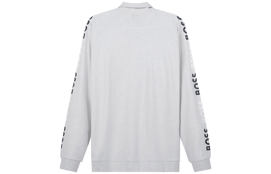 Lookbook HUGO BOSS 徽標印花拉鍊休閒夾克 淺灰色 50474923-104
