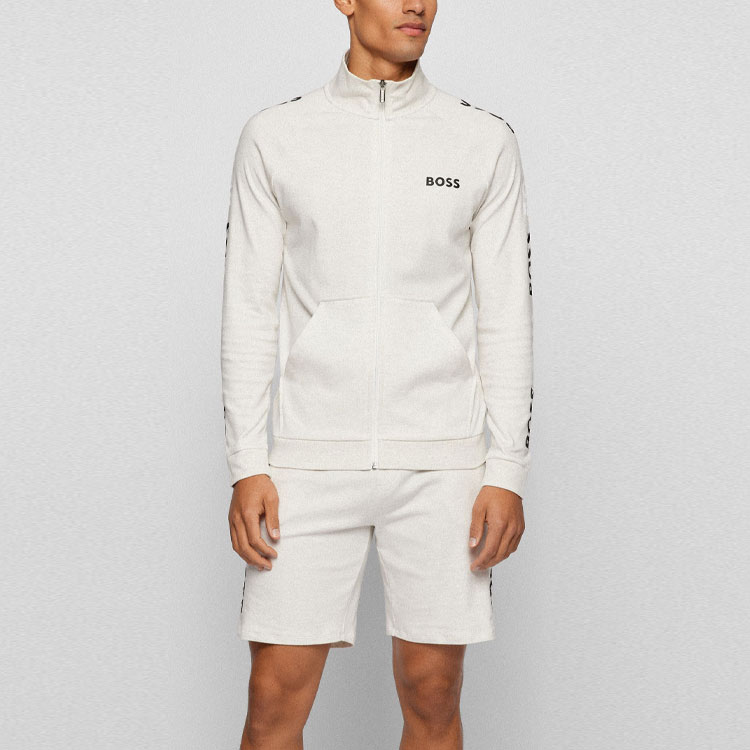 Purchase HUGO BOSS 徽標印花拉鍊休閒夾克 淺灰色 50474923-104