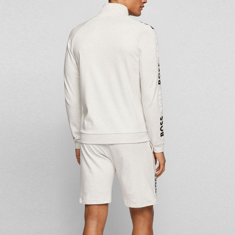 Details for HUGO BOSS 徽標印花拉鍊休閒夾克 淺灰色 50474923-104