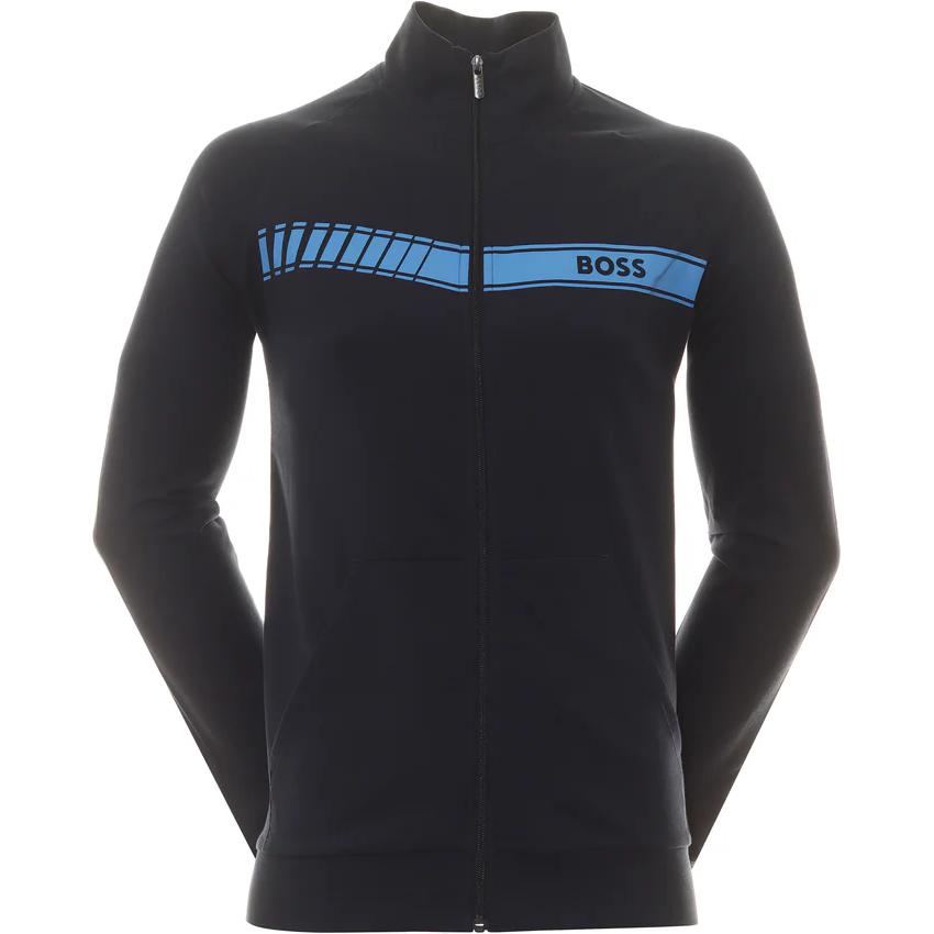 HUGO BOSS Logo Print Zip-Up Jacket Navy Blue 50496746-403