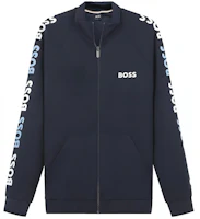HUGO BOSS Logo Print Zip Track Jacket Men’s Navy Blue 50474923-403 HUGO BOSS Logo Print Zip Track Jacket Men’s Navy Blue 50474923-403
