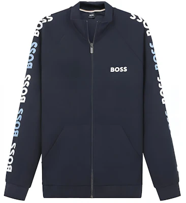 ヒューゴボス ロゴプリント ジップトラックジャケット メンズ ネイビーブルー 50474923-403 Buy ヒューゴボス ロゴプリント ジップトラックジャケット メンズ ネイビーブルー 50474923-403