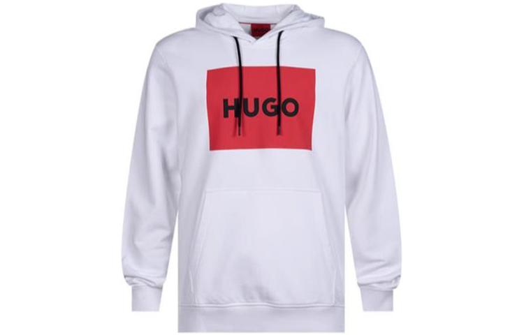 HUGO BOSS Logo Printed Hoodie White 50473168-100