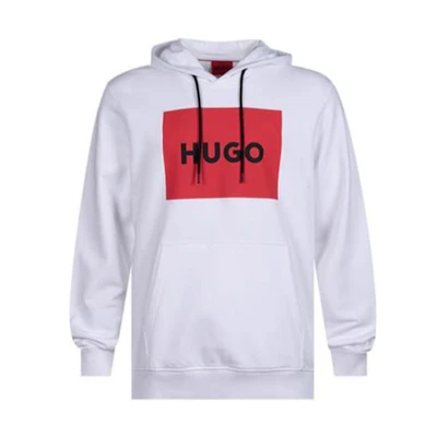 HUGO BOSS Logo Printed Hoodie White 50473168-100
