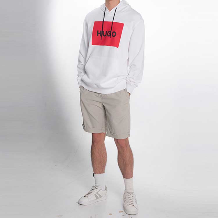 Purchase 雨果博斯白色印花Logo连帽衫 50473168-100