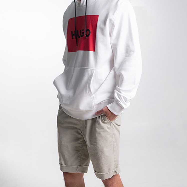 Details for 雨果博斯白色印花Logo连帽衫 50473168-100