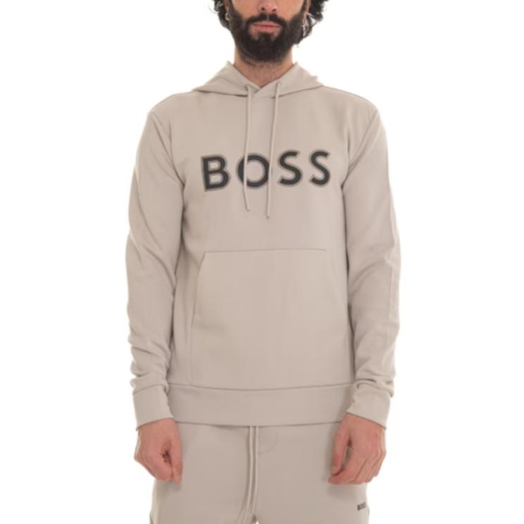 HUGO BOSS Logo Pullover Hoodie Beige Long Sleeve 50504750-271