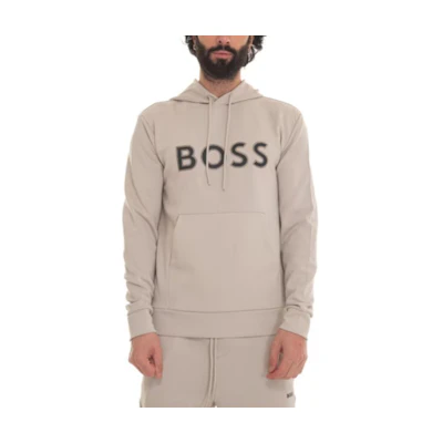HUGO BOSS Logo Pullover Hoodie Beige Long Sleeve 50504750-271