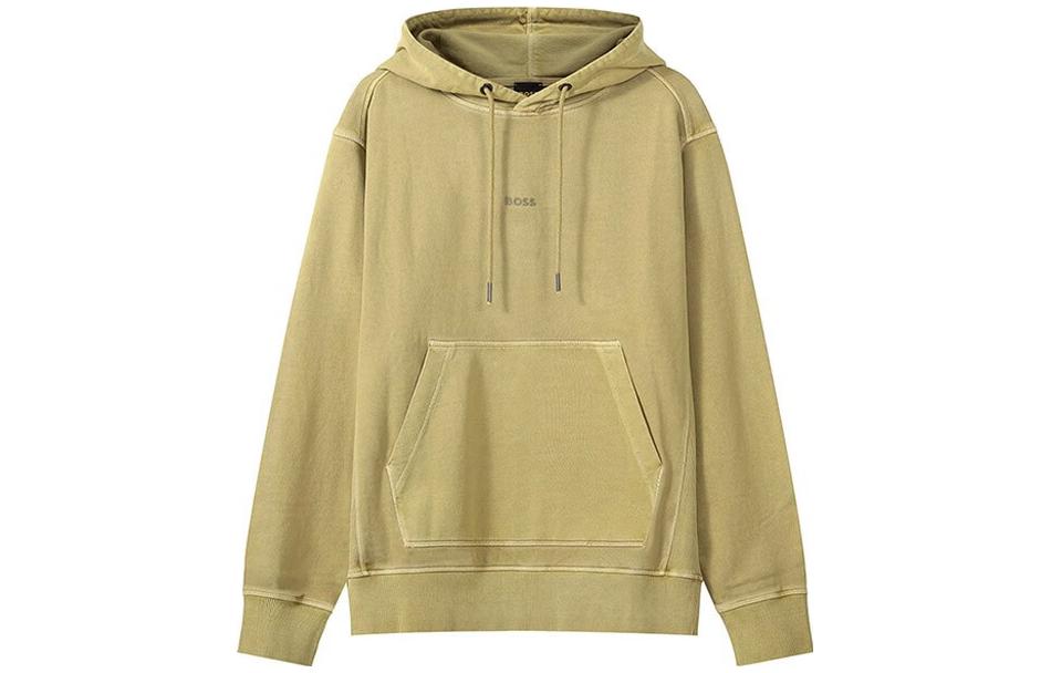 HUGO BOSS Logo Pullover Sweatshirt Dark Yellow Green 50472411-341