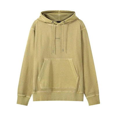 HUGO BOSS Logo Pullover Sweatshirt Dark Yellow Green 50472411-341