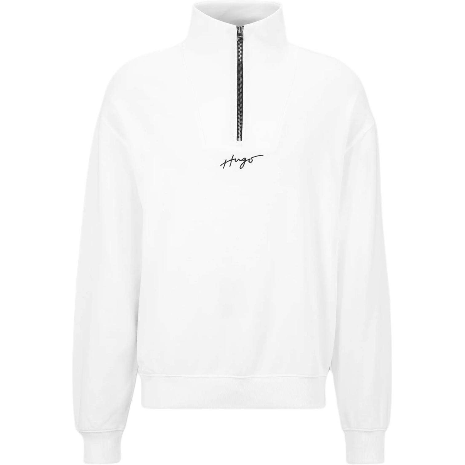 HUGO BOSS Logo Relaxed Fit Pullover Sweatshirt White 50486472-100