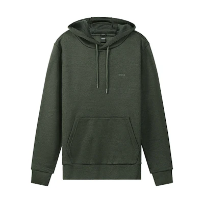 HUGO BOSS Logo Solid Color Green Hoodie for Men 50462619-360