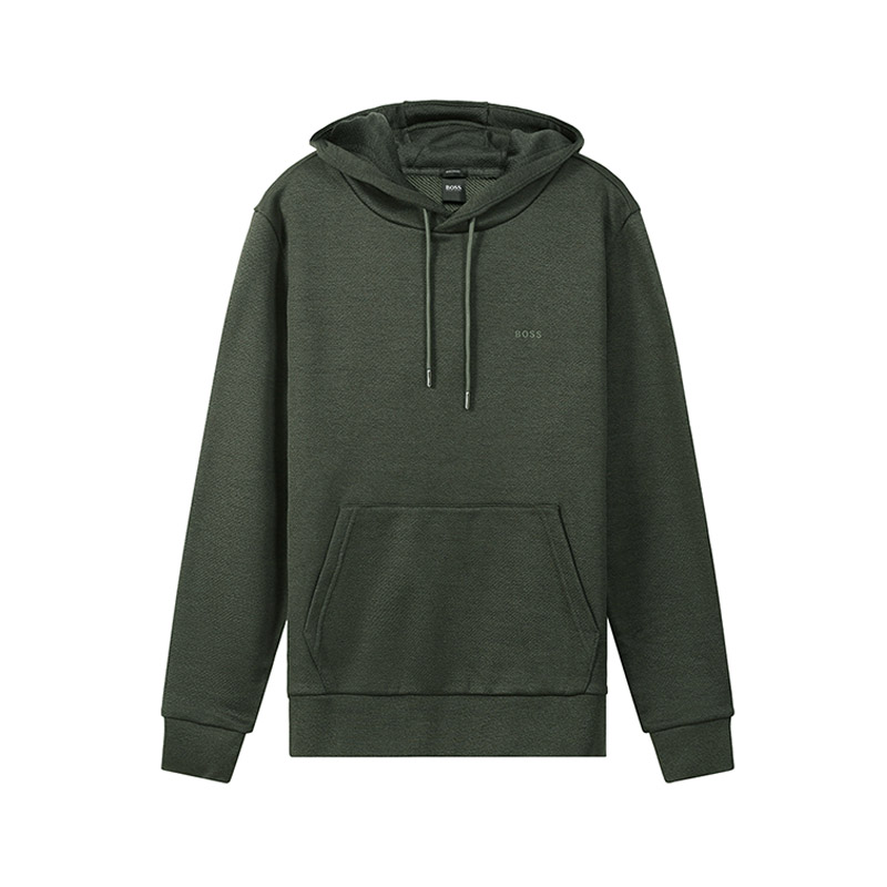 HUGO BOSS Logo Solid Color Green Hoodie for Men 50462619-360 圖 2