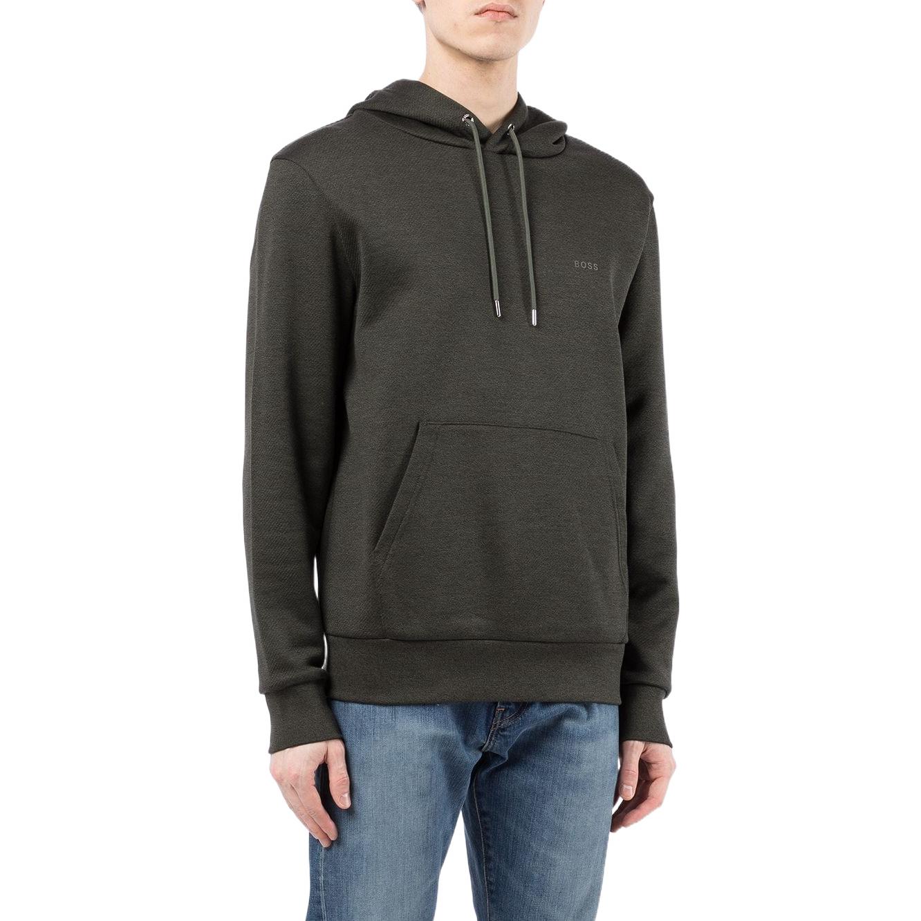 HUGO BOSS Logo Solid Color Green Hoodie for Men 50462619-360 圖 5