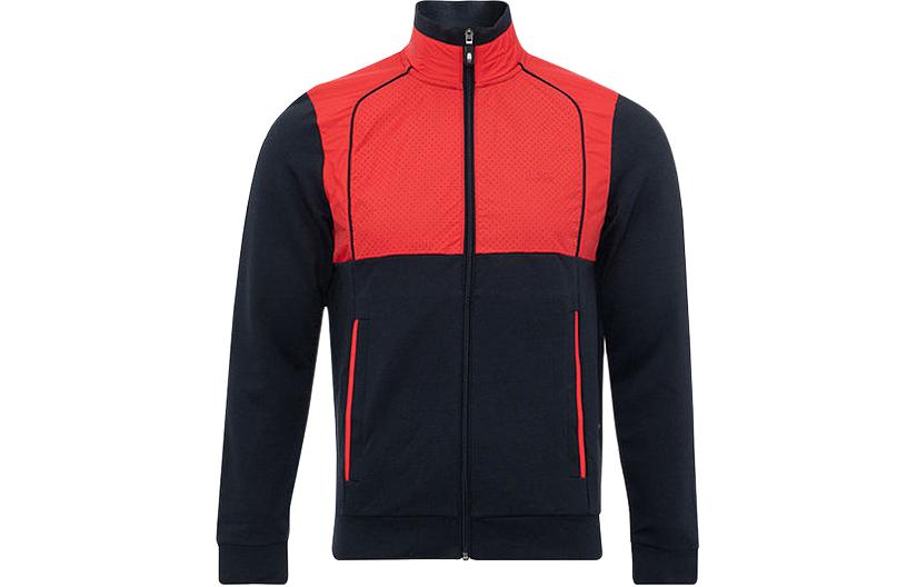 HUGO BOSS Logo Stand Collar Colorblock Jacket Men’s Red 50326350-410