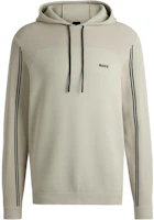 HUGO BOSS Logo Striped Hoodie Pullover Long Sleeve Light Beige 50523284-271 HUGO BOSS Logo Striped Hoodie Pullover Long Sleeve Light Beige 50523284-271
