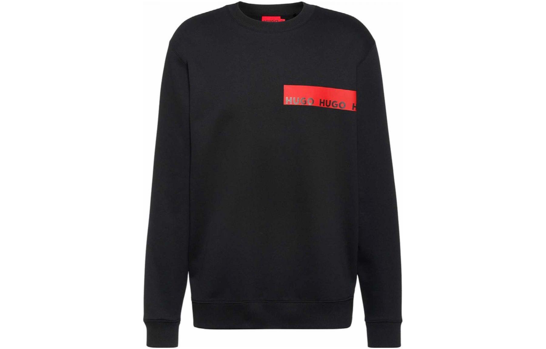 HUGO BOSS Logo Tape Crewneck Long-Sleeve Sweatshirt Black 50466016-001