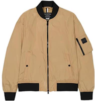 HUGO BOSS Logo Zip-Up Bomber Jacket Beige Long Sleeve Outerwear 50479241-260 HUGO BOSS Logo Zip-Up Bomber Jacket Beige Long Sleeve Outerwear 50479241-260