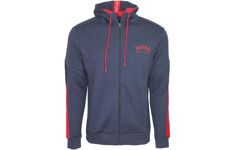 HUGO BOSS Logo Zip-Up Sweatshirt Men’s Grey SAGGY202-7264