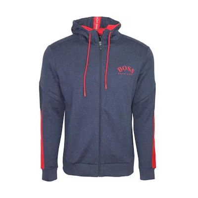 HUGO BOSS Logo Zip-Up Sweatshirt Men’s Grey SAGGY202-7264