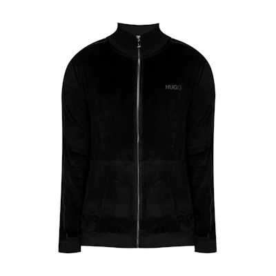 HUGO BOSS Loose Fit Black Zip-Up Sweatshirt with Logo Embroidery 50463483-001