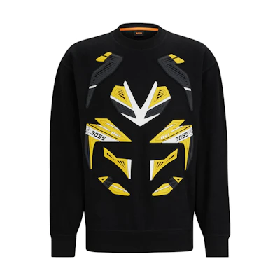 HUGO BOSS Loose Fit Crewneck Long-Sleeve Sweatshirt Black 50497103-001