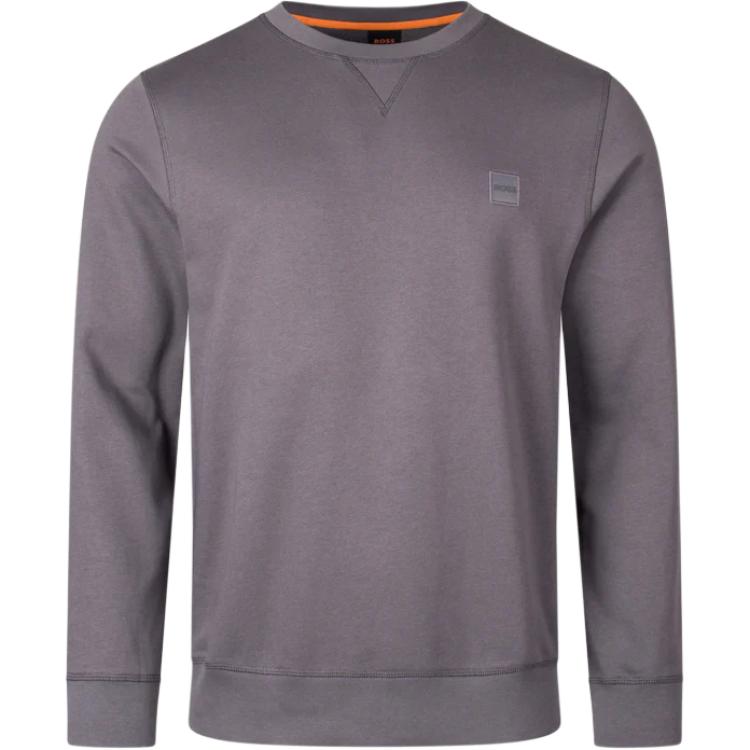 HUGO BOSS Loose Fit Crewneck Long-Sleeve Sweatshirt Dark Grey 50509323-029