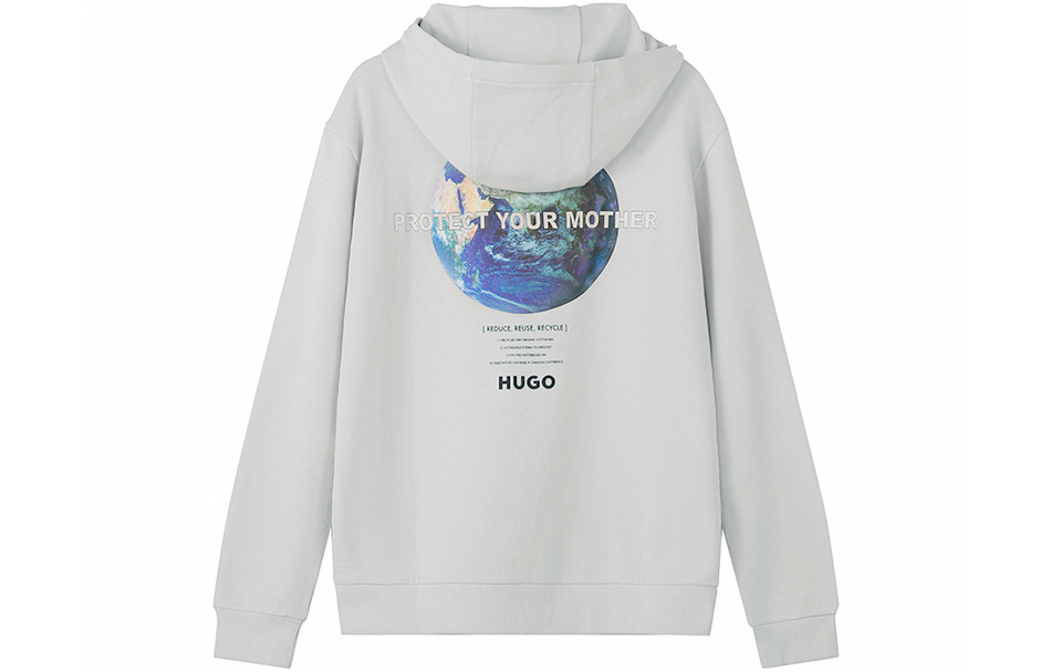 HUGO BOSS Loose Fit Hoodie Long-Sleeve Sweatshirt in Light Beige 50473788-273