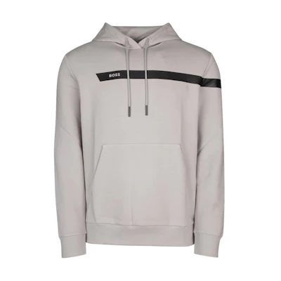 HUGO BOSS Loose Fit Hoodie Long Sleeve Sweatshirt Light Grey 50498277-063