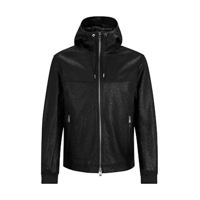 HUGO BOSS Loose Fit Zip-Up Hoodie Jacket Black Long Sleeve 50497890-001