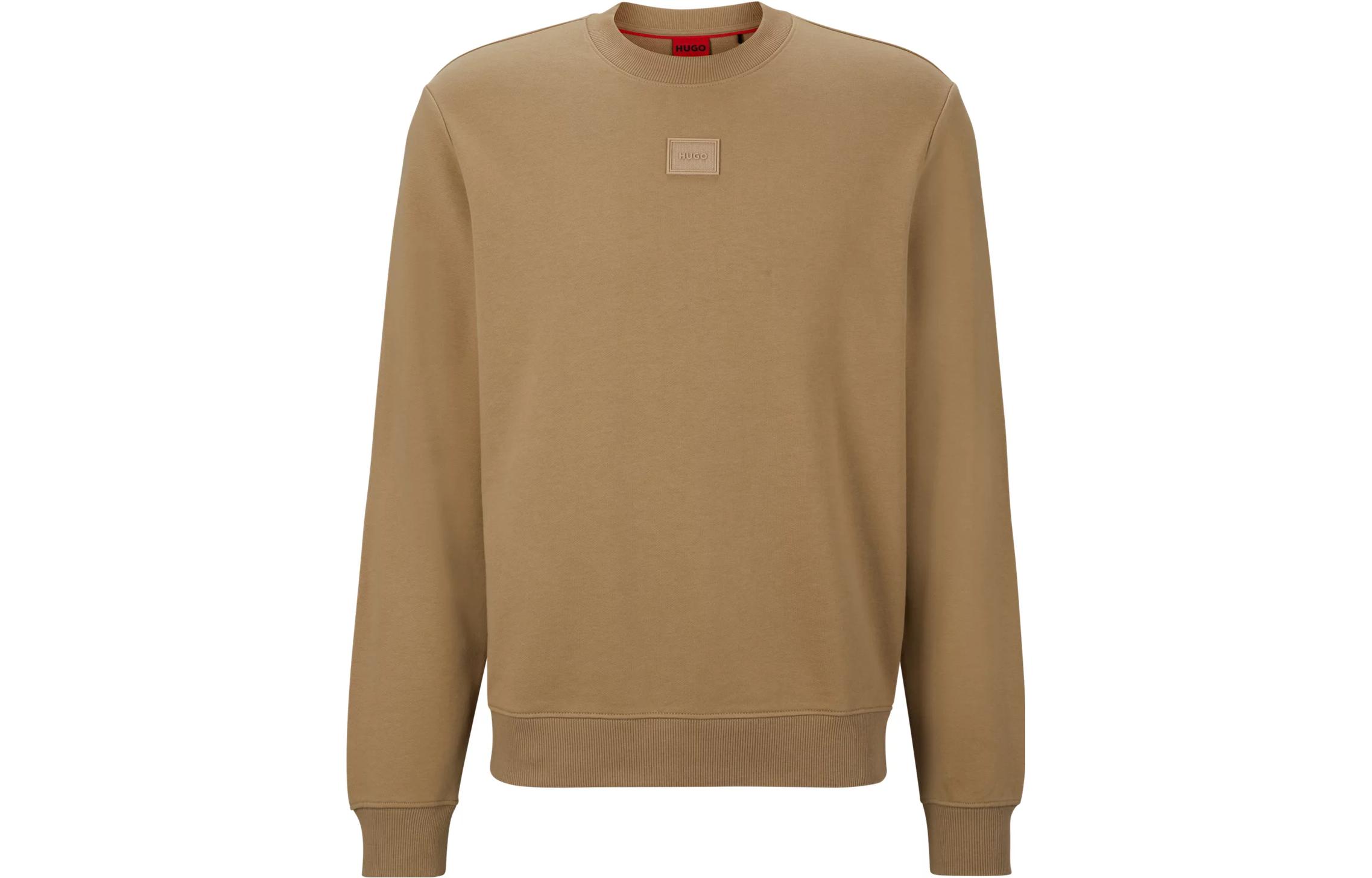 HUGO BOSS Men’s Oversized Cotton-Terry Logo Sweatshirt Light Brown 50495617-242