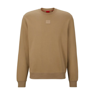 HUGO BOSS Men’s Oversized Cotton-Terry Logo Sweatshirt Light Brown 50495617-242