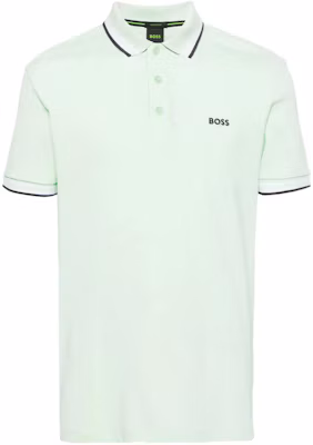 HUGO BOSS Mint Green Logo Print Short-Sleeve Polo Shirt with Button Collar 50469055-388 Buy HUGO BOSS Mint Green Logo Print Short-Sleeve Polo Shirt with Button Collar 50469055-388
