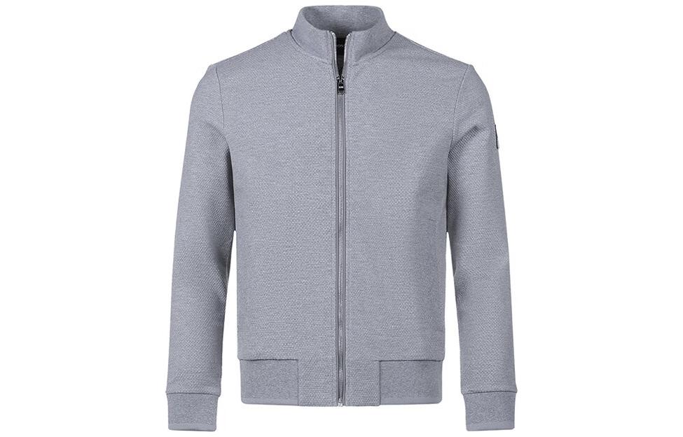 HUGO BOSS Monochrome Casual Stand Collar Zip Jacket - Gray 50452383-041