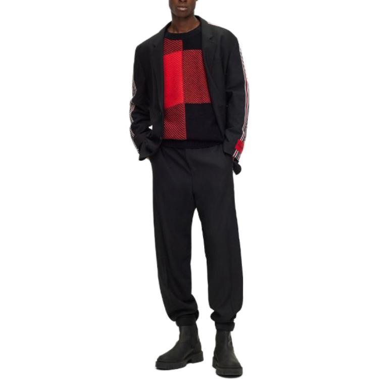 Lookbook HUGO BOSS 多色條紋長袖圓領毛衣 50500006-001