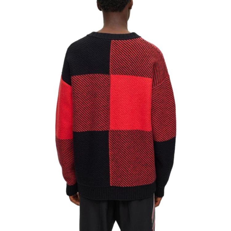 Shop HUGO BOSS 多色條紋長袖圓領毛衣 50500006-001