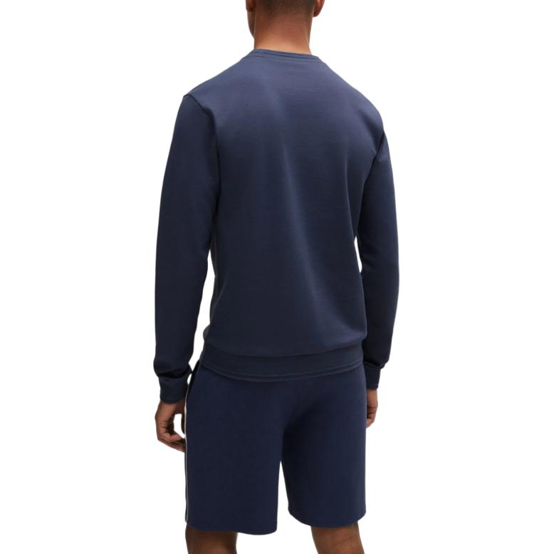 Details for HUGO BOSS 海軍藍配色拼接Logo印花圓領長袖男士運動衫 50521808-412