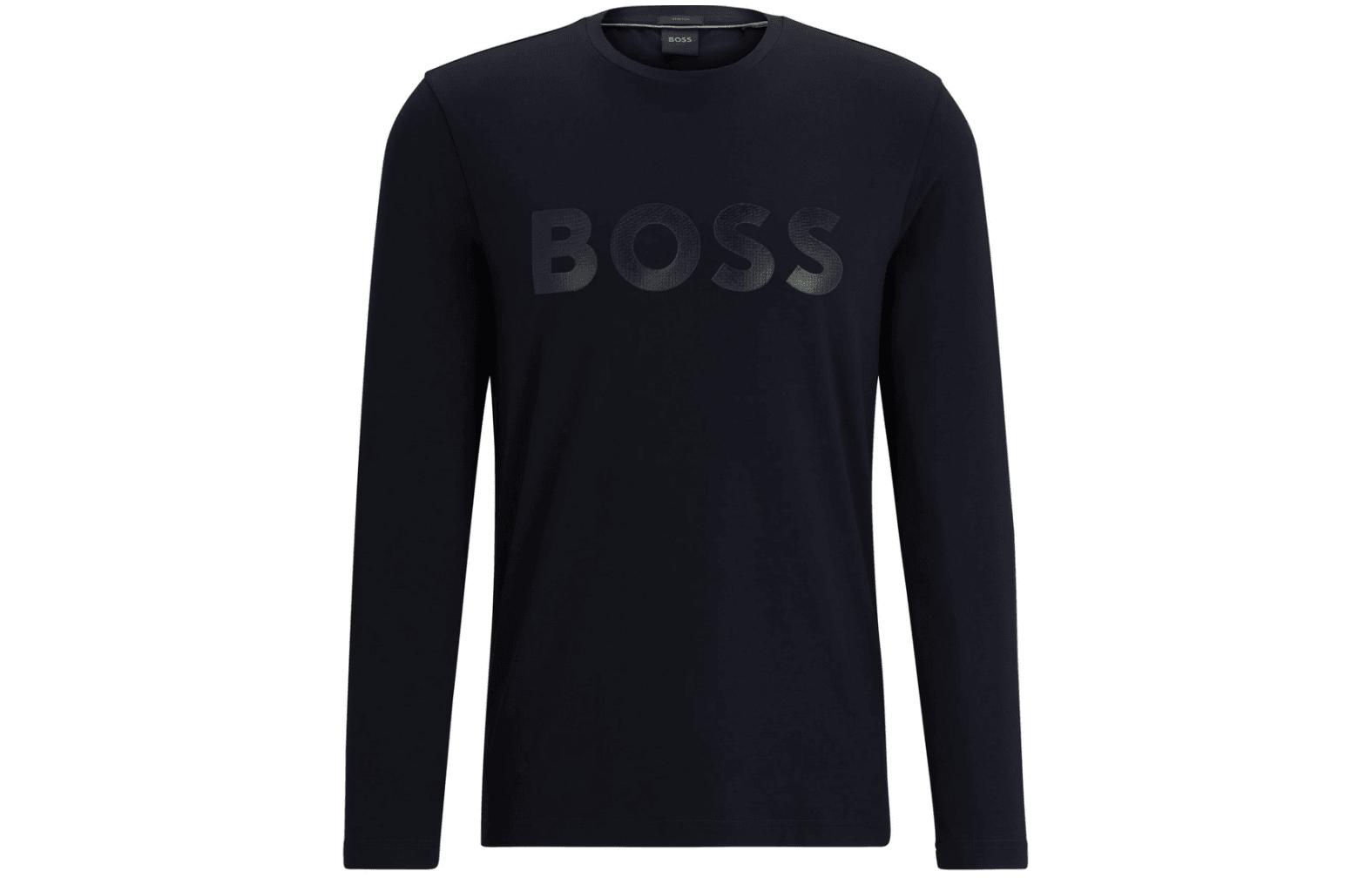 HUGO BOSS Navy Blue Crewneck Logo Embroidered Loose Fit Sweatshirt 50507027-402